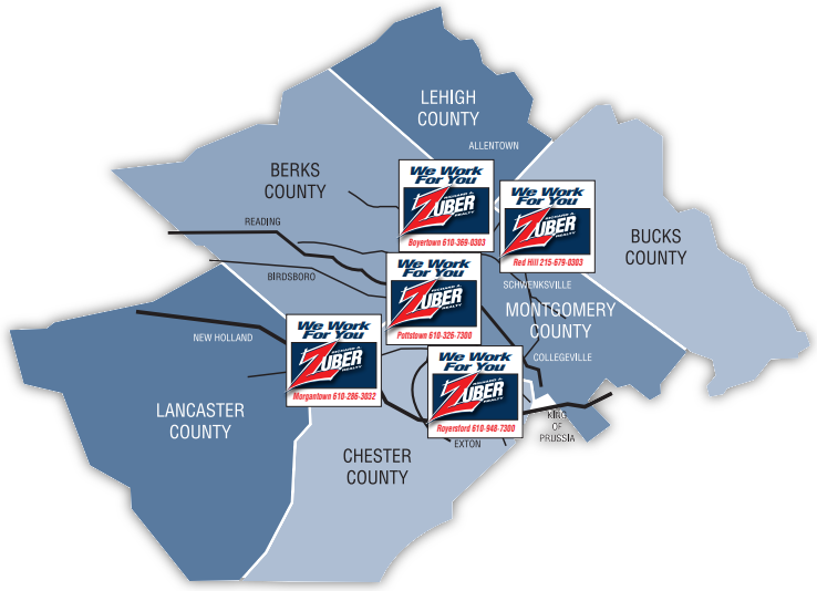 Area served by Zuber Realty